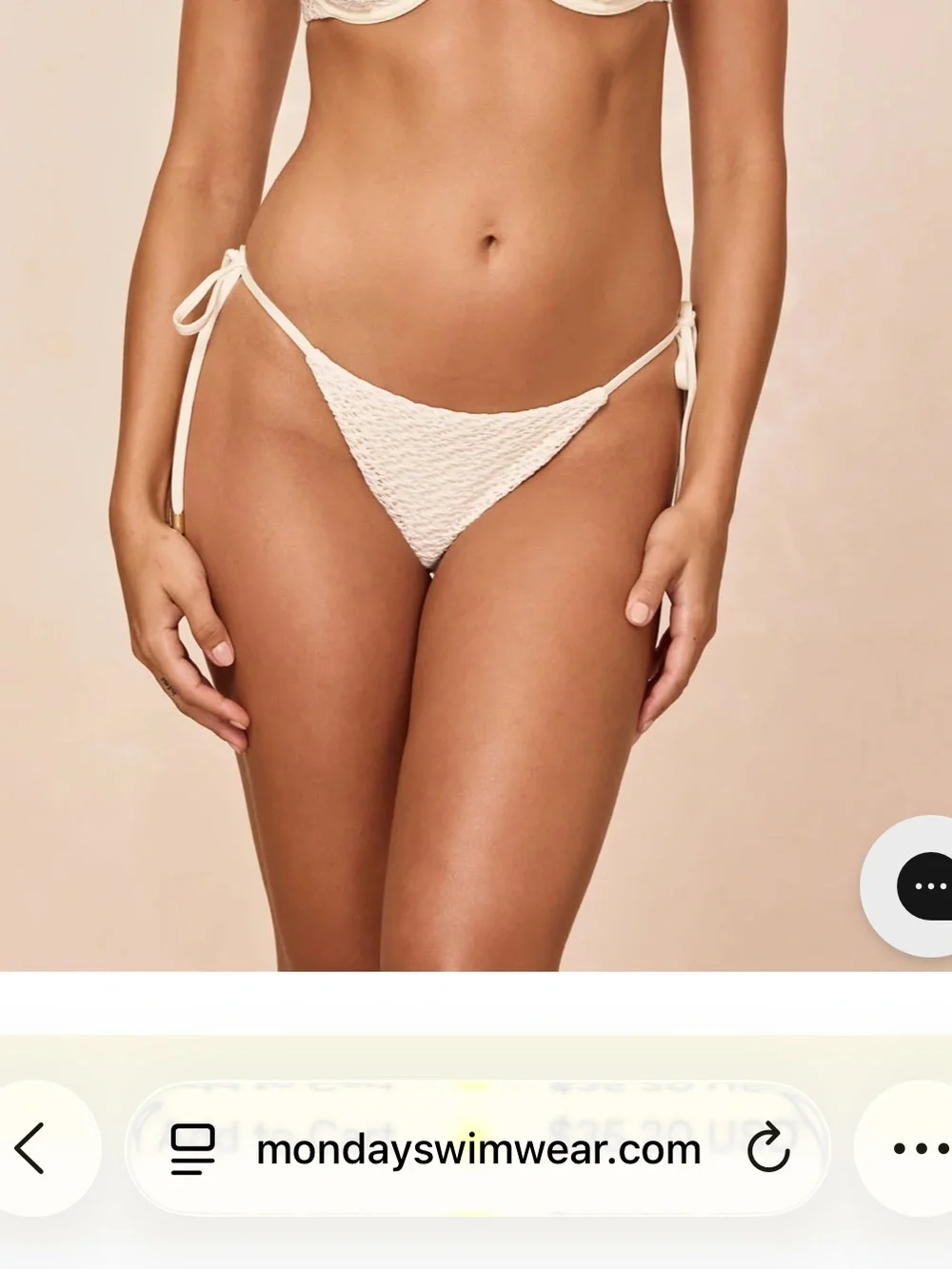 Monday Swimwear LE MARAIS BOTTOM - IVORY CROCHET | small